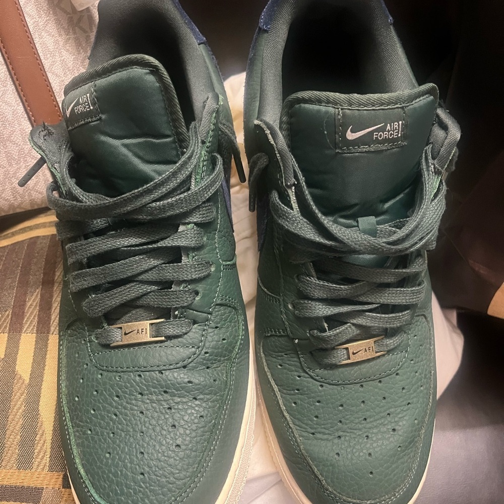 Nike Air Force 1 Low in Forest Green with Off-White Sole